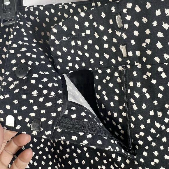 Loft Dress Pants Ankle Marisa Sketched Polka Dots Black & White Structure Sz 14 - Picture 4 of 11